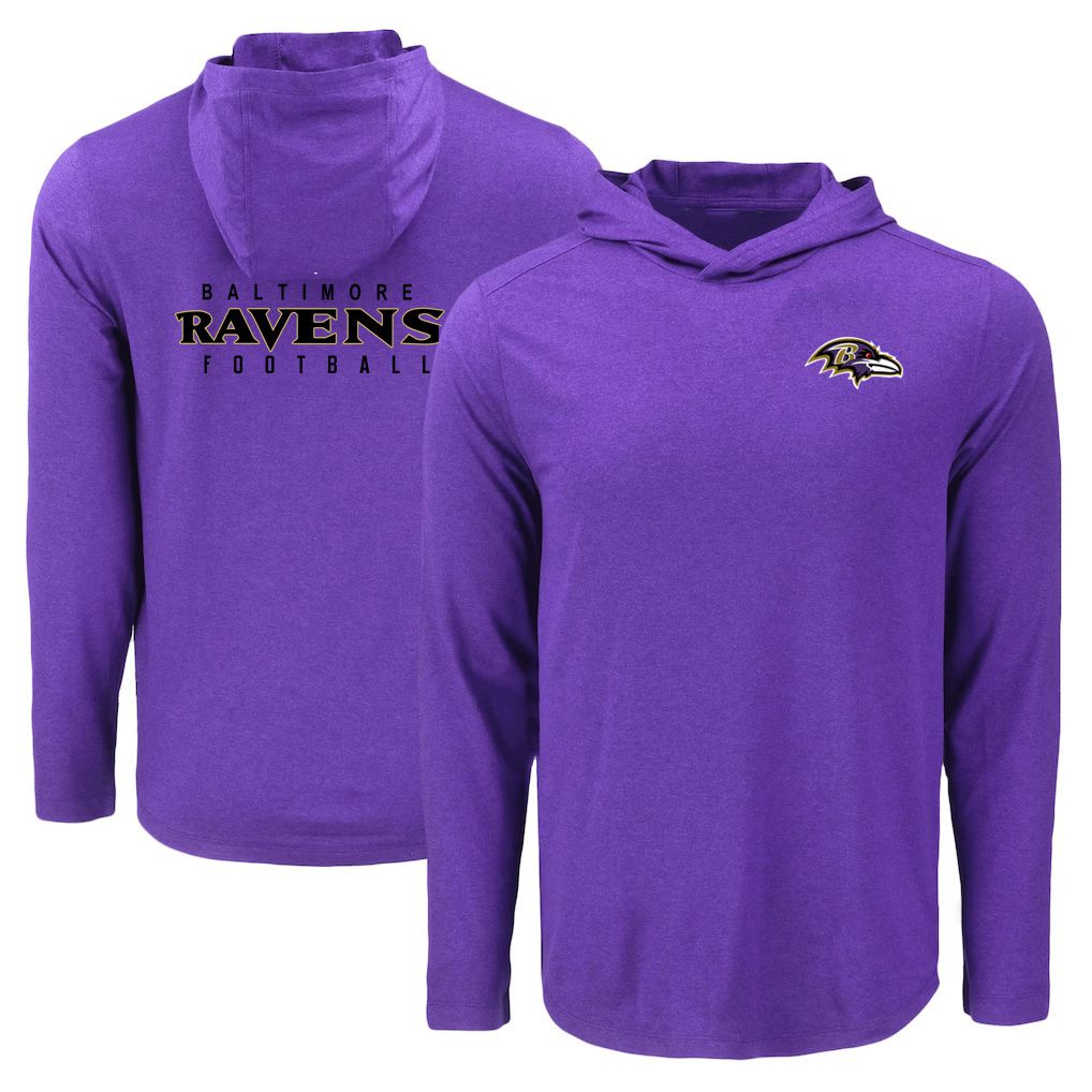 Men 2026 NFL Baltimore Ravens Hooded long sleeved T-shirt purple 05->nfl t-shirts->Sports Accessory